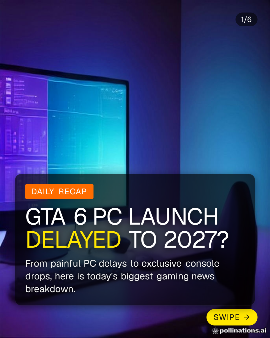 GTA 6 PC launch delayed to 2027? (1/6)
